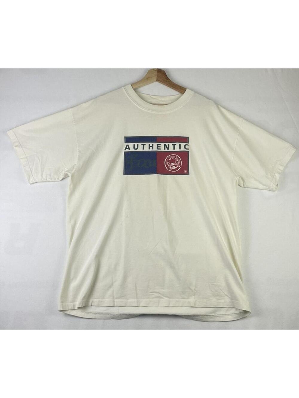 Vintage Boca Authentic By Gildan Logo Canada Made White T shirt Sz XL